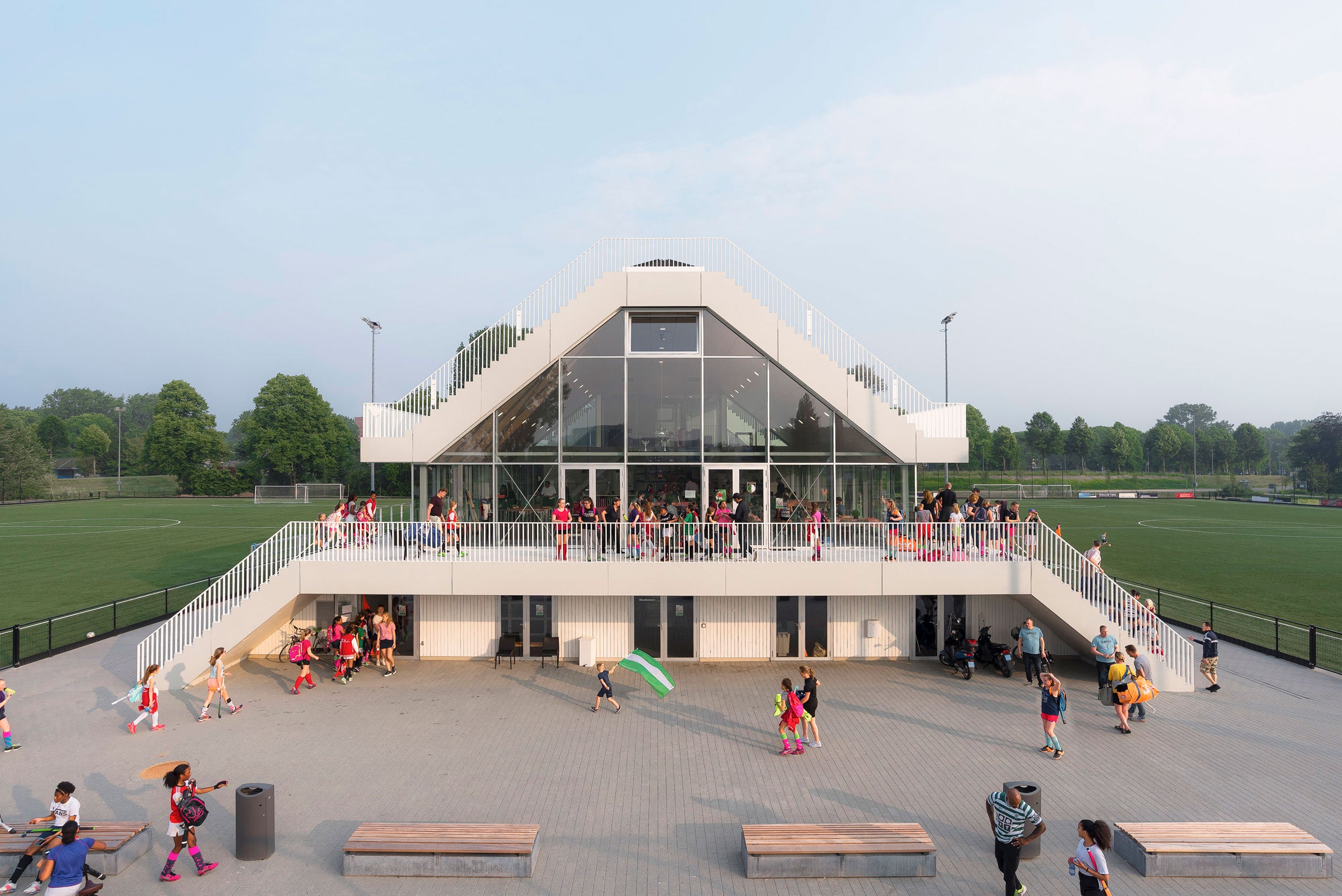 NL Architects Create Unique Clubhouse for 3 Different Sports Clubs