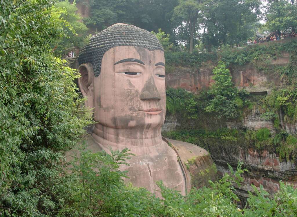 A Look at the Giant Buddha Carved into Chinese Sandstone