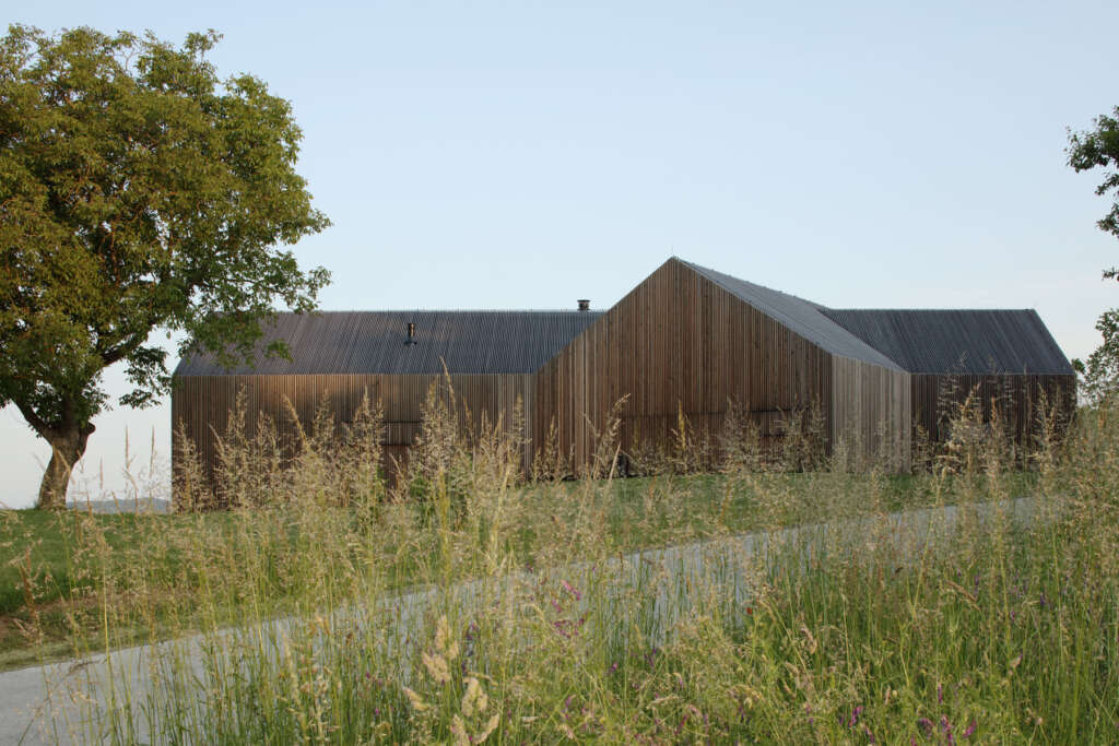 Delugan Meissl designs elegant house in Slovenia with wooden lamella facade