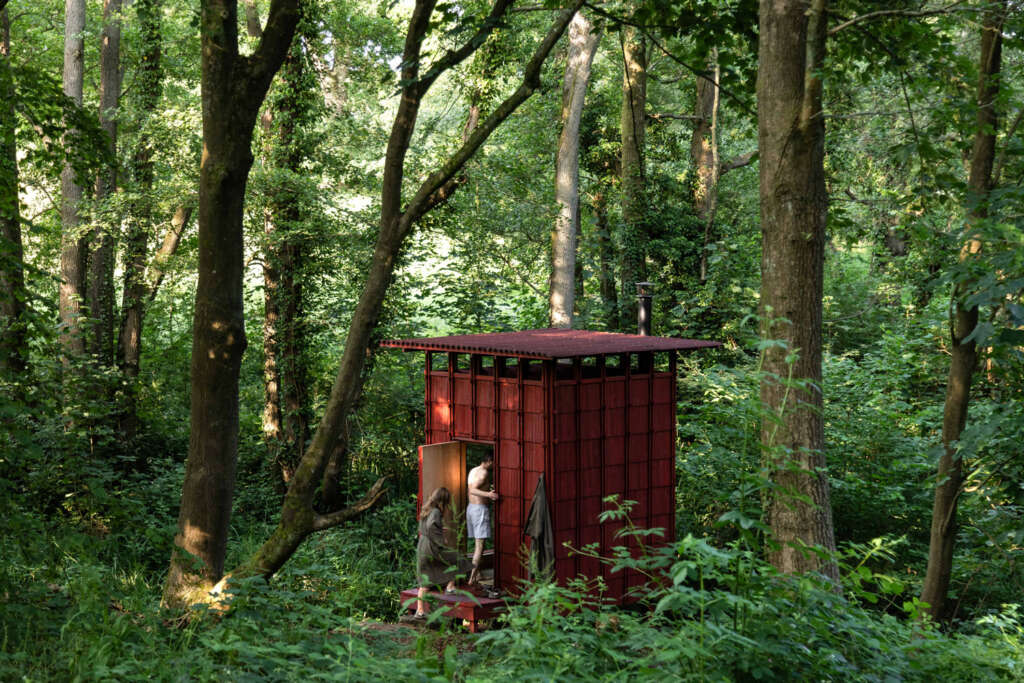 Built Works design off-grid sauna in East Sussex for Architects Holidays