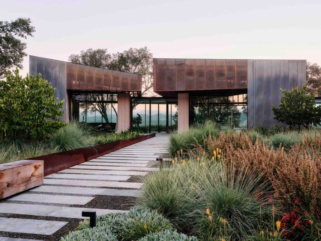Field Architecture design Sonoma Valley house inspired by the presence and absence of water