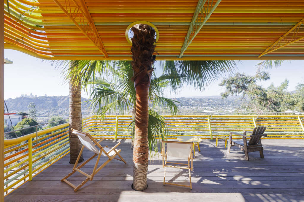 selgascano and Diego Cano design colourful veil for home overlooking Los Angeles