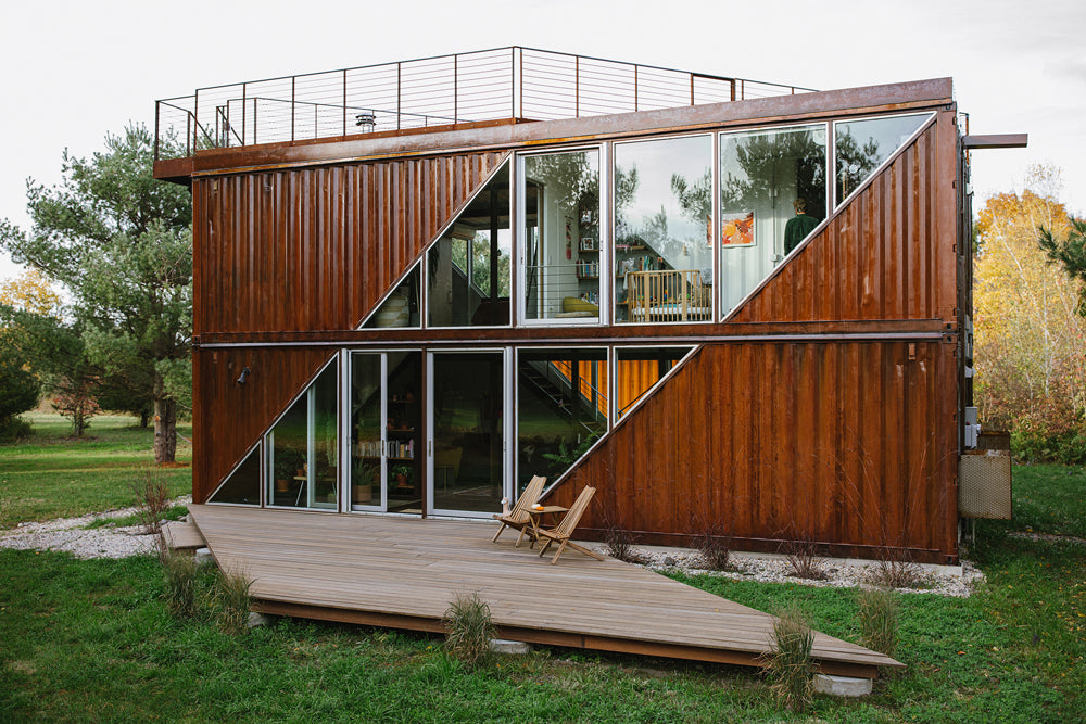 c-Home Hudson upcycles 40-foot shipping containers as single-family homes