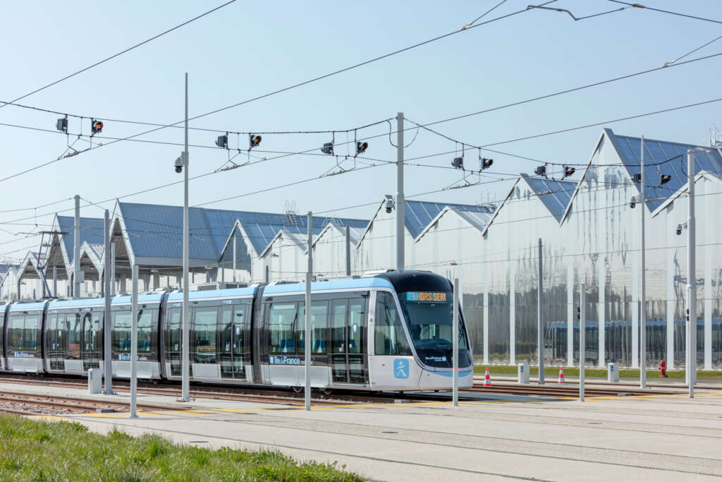 Ferrier Marchetti Studio design contemporary tramway facility outside Paris