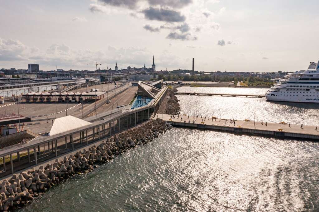 This cruise terminal in Estonia forms part of an urban seawall