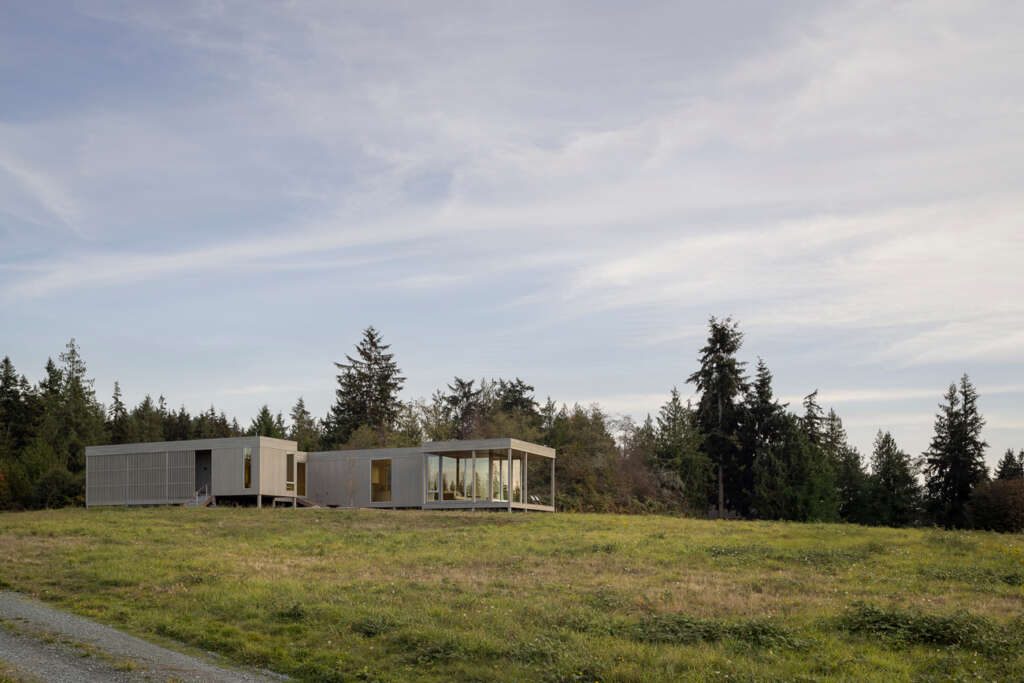 Wittman Estes design family retreat on Whidbey Island that 'floats' above the meadow