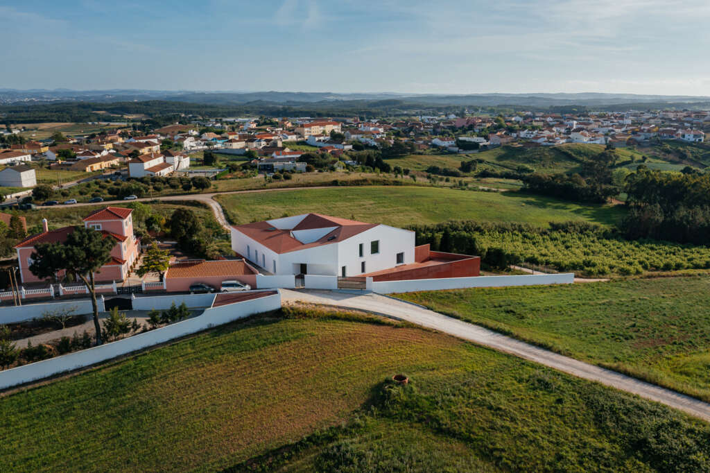 Volume Architecture Lisbon Studio design getaway house around outdoor podium and views to the valley
