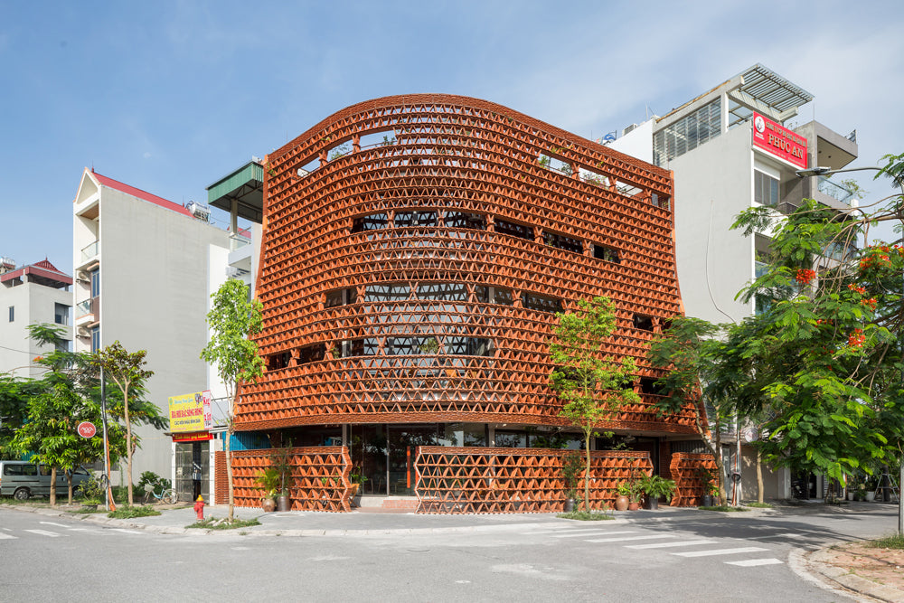 This cafe and exhibition space in Hanoi is inspired by the merging of a tree and cave
