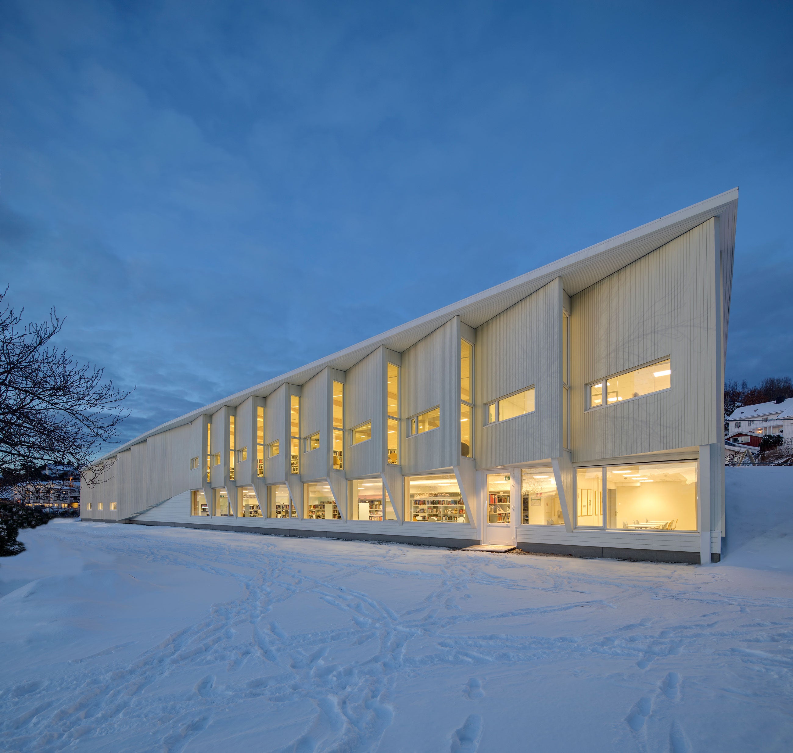 Helen & Hard design timber library in Grimstad, Norway