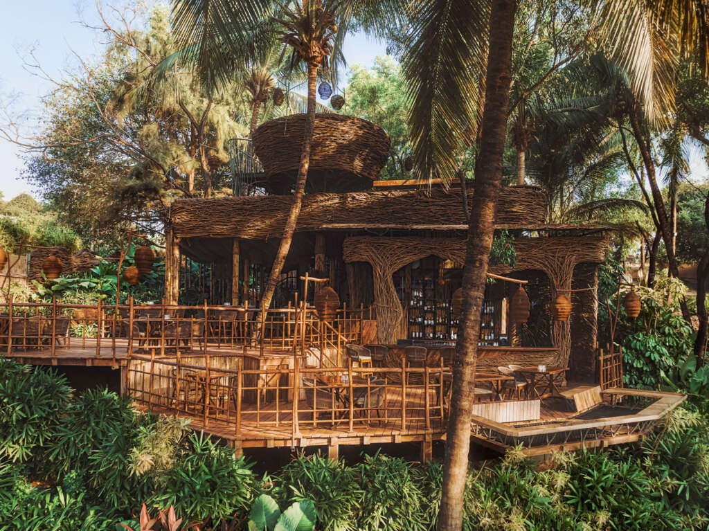 Escape to the bar and restaurant in Goa inspired by a bird’s nest perched on top of a hill in a forest