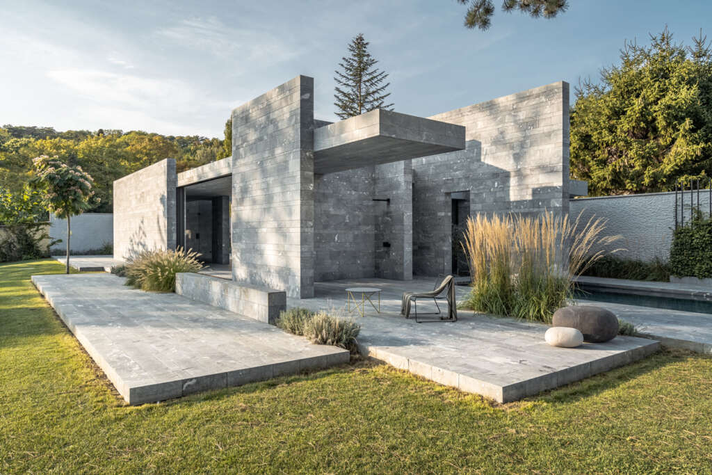 smartvoll design sculptural spa pavilion out of natural stone