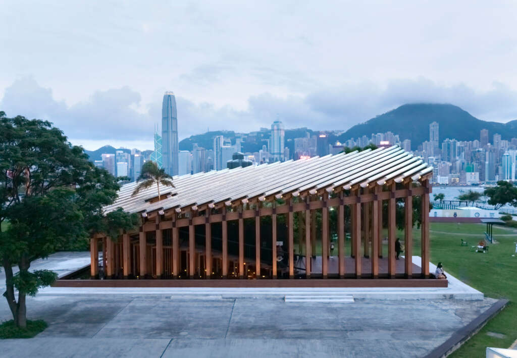 Growing Up is a timber pavilion set upon the Hong Kong skyline