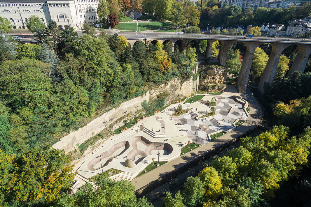 New Skatepark in Luxembourg is Located at the Bottom of a Cliff