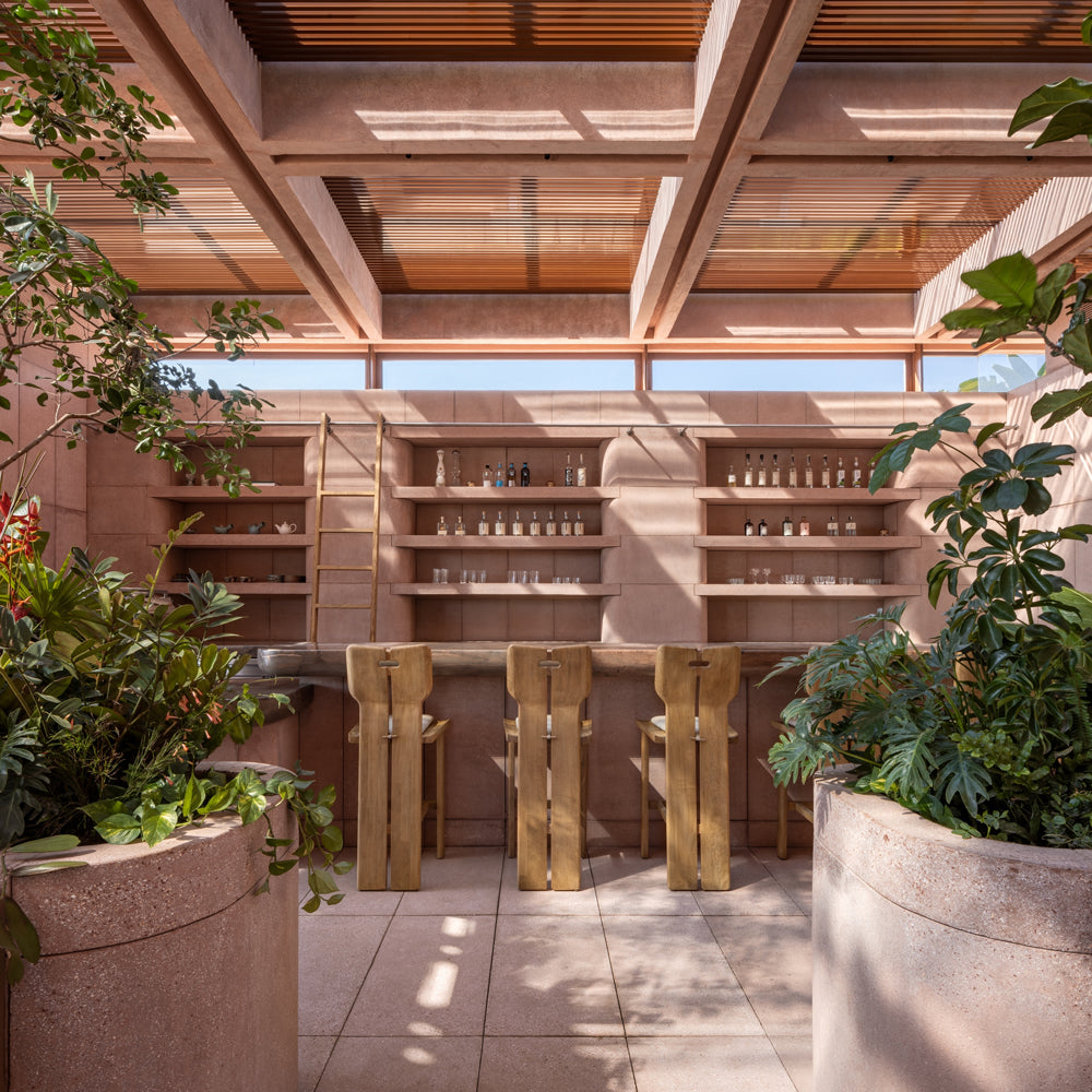Ignacio Urquiza and Ana Paula de Alba design  earthy restaurant with views of the Sierra Madre Occidental and Pacific horizon