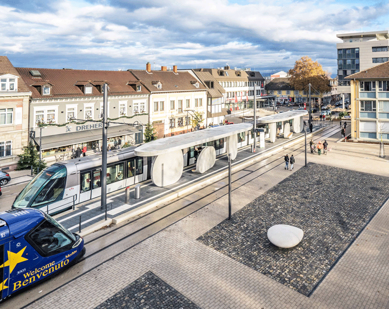 J. Mayer H. Design Concrete Tram Stop in Kehl