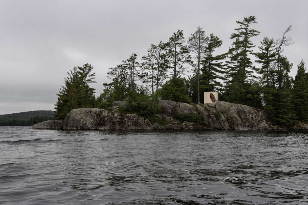 Luca Fortin and atelier mock/up design public art on a deserted island in Quebec