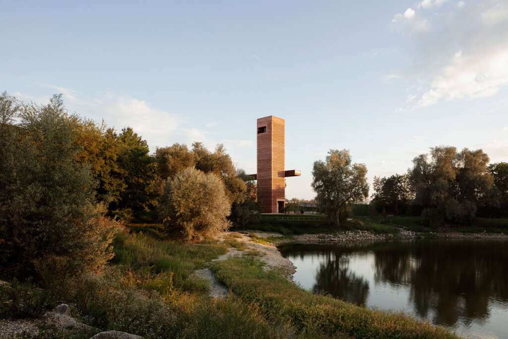 MONO Architekten design integrated lookout tower and parking garage overlooking the Rhine in Neuenburg am Rhein