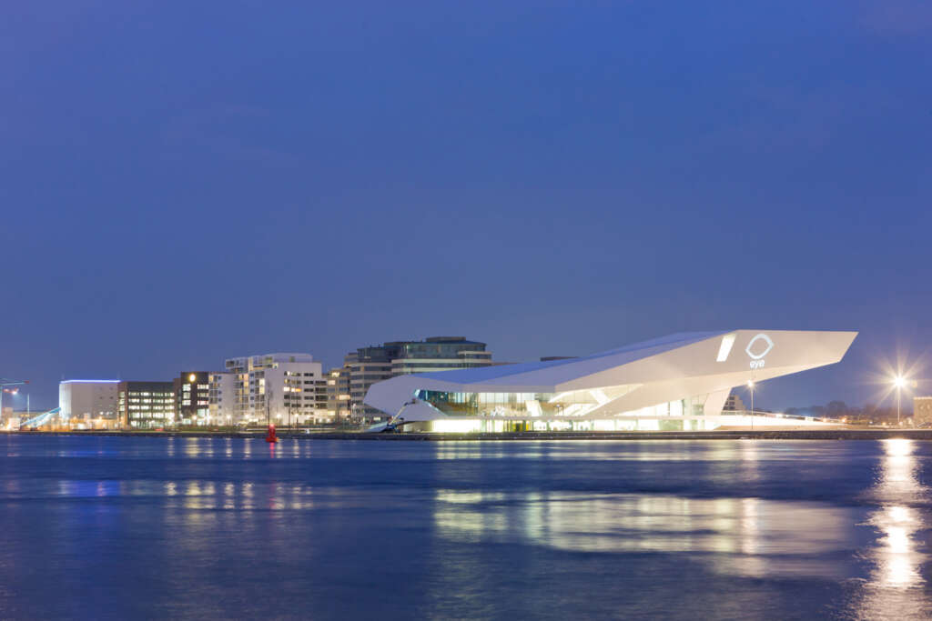 EYE Film Institute Netherlands sits on the bank of the IJ River in Amsterdam