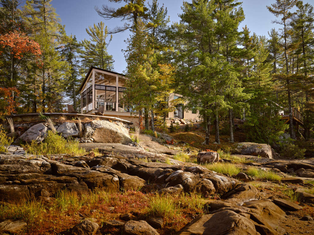 BLDG Workshop design island cottage set on the Great Canadian Shield
