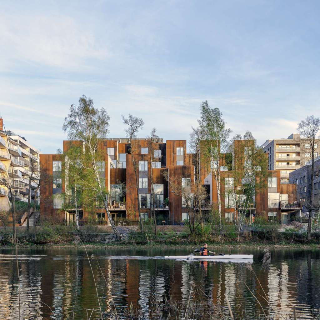 C.F. Møller designs Corten steel townhouses in Stockholm