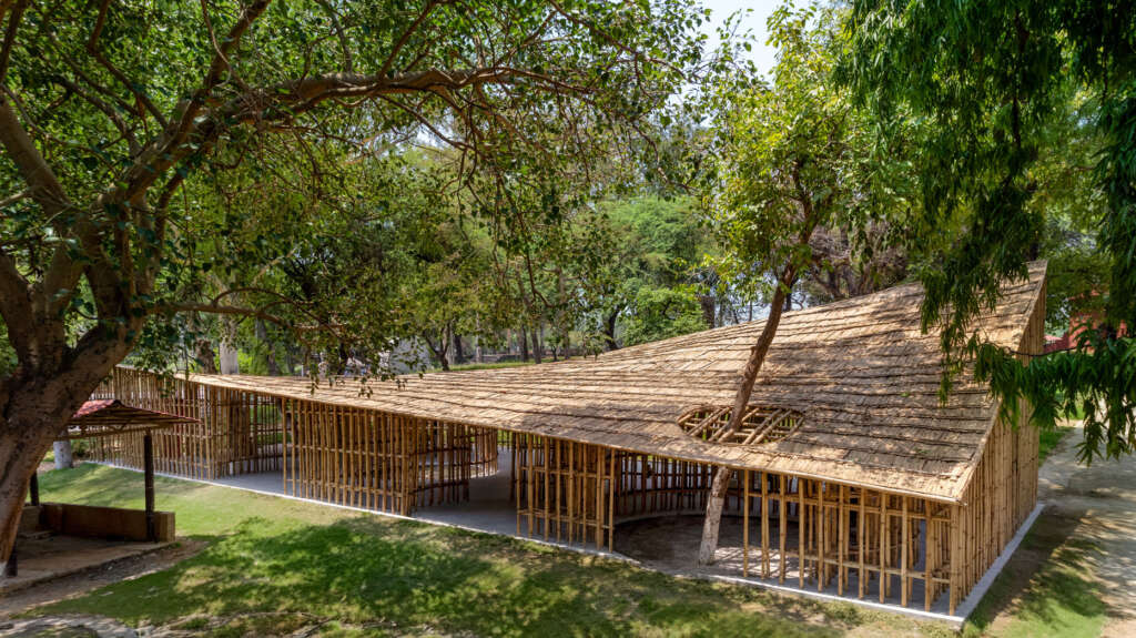 atArchitecture design bamboo pavilion for the Surajkund Craft Fair 2023 in northeast India