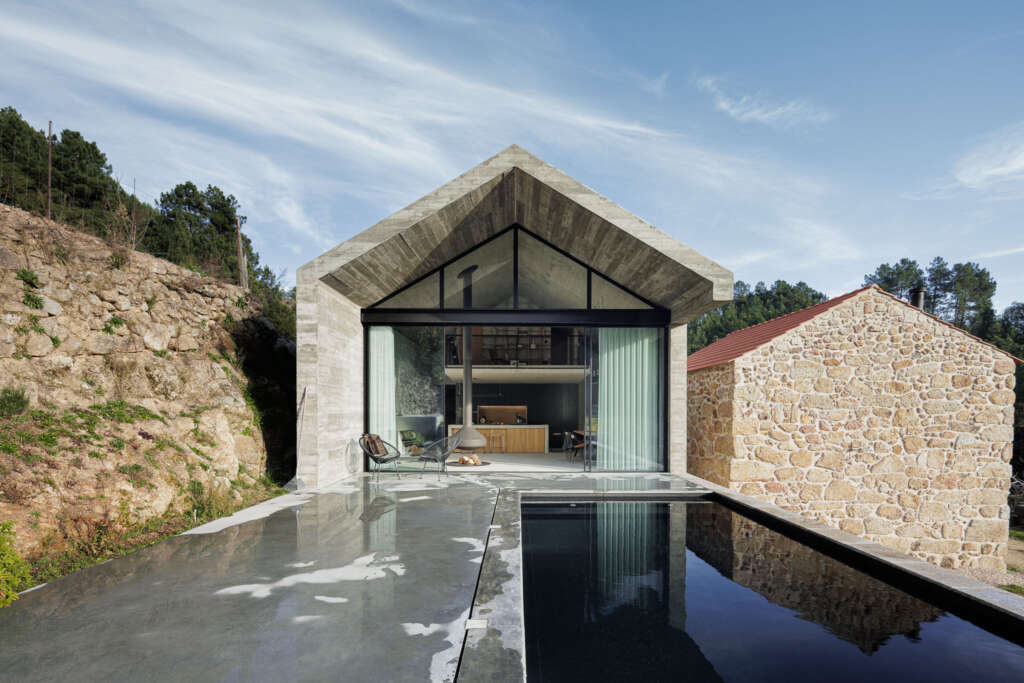 Filipe Pina + David Bilo design concrete getaway in mountainous region of Portugal