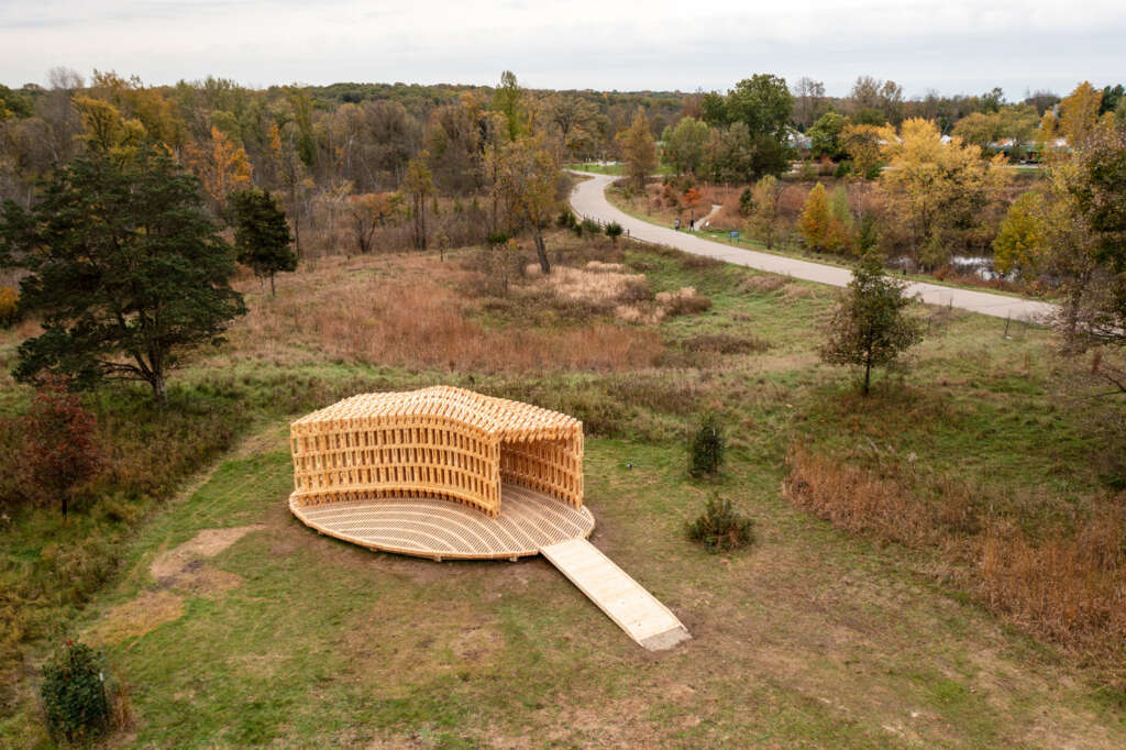 ADR Laboratory and the Taubman College of Architecture and Urban Planning design robotically-fabricated timber pavilion