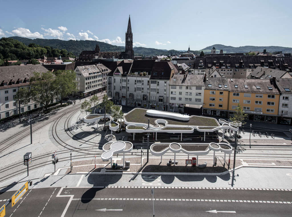 J.Mayer.H completes curvy Europaplatz pavilion in Freiburg