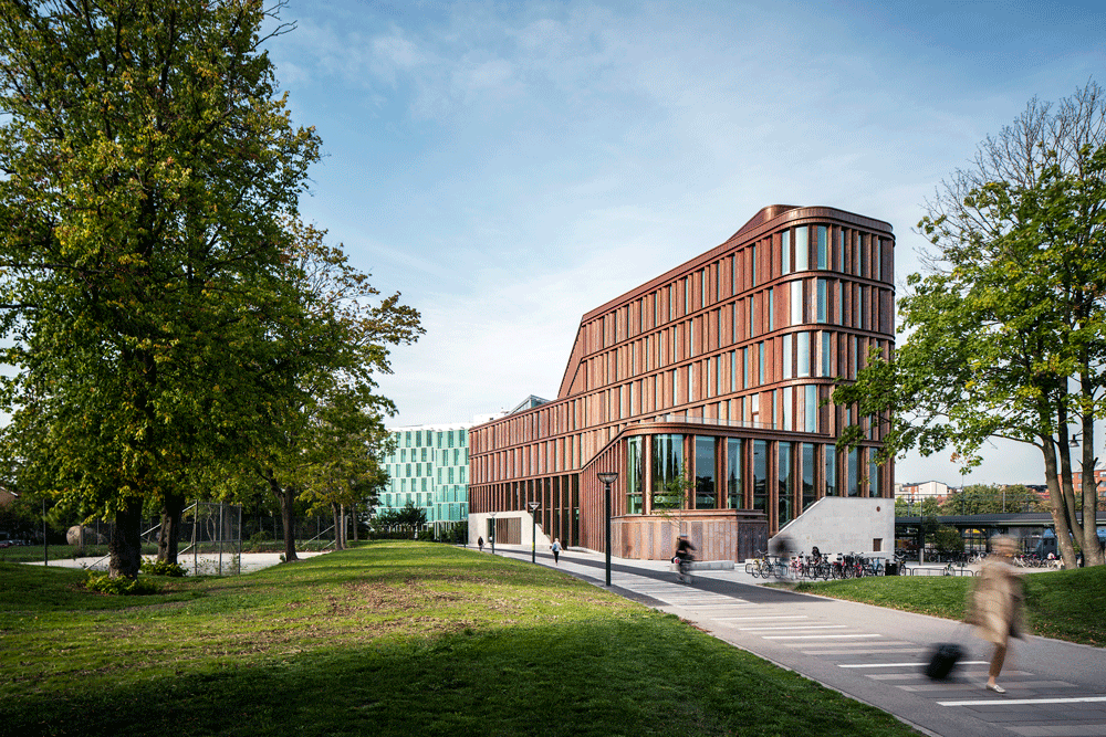 FOJAB design copper and limestone court in Lund