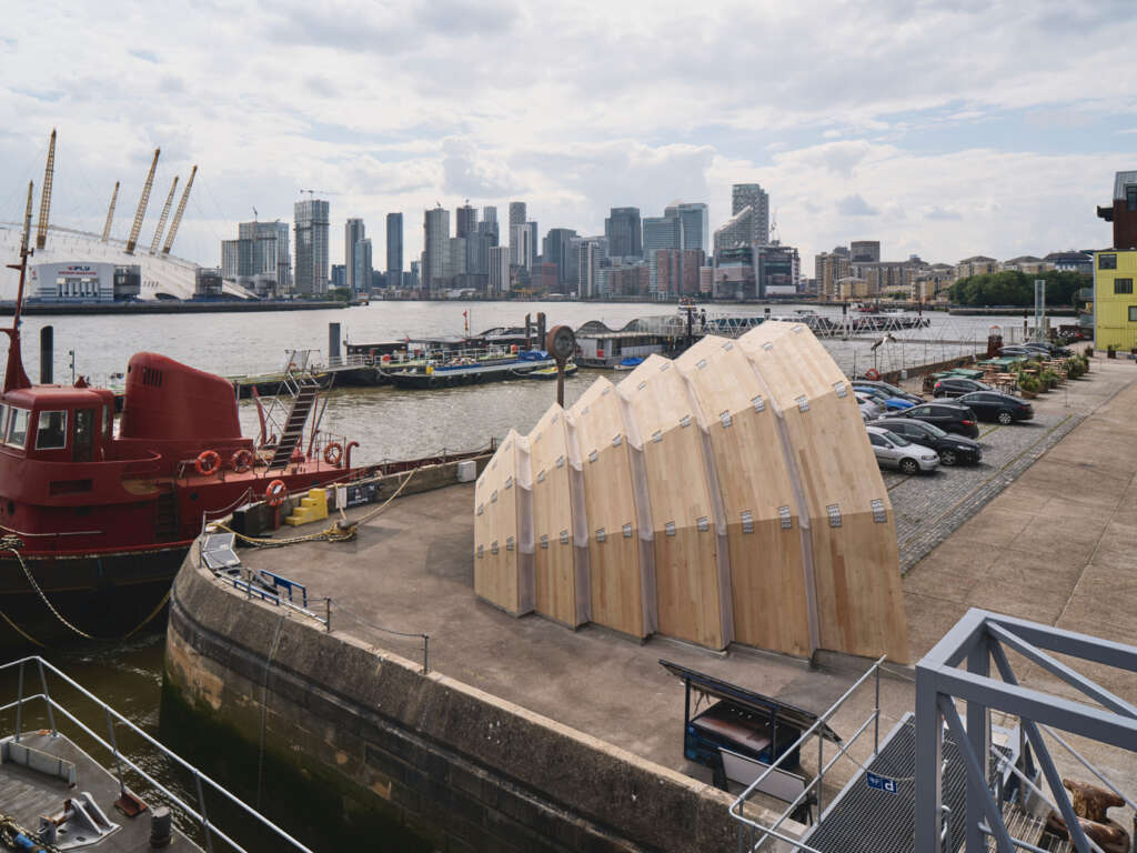 Unknown Works unveils The Armadillo, an experimental CLT timber pavilion, in celebration of 2024 London Festival of Architecture and Houghton Arts &amp; Music Festival