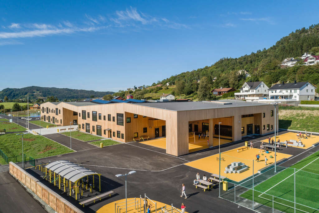 LINK Arkitektur complete solid wood elementary school that sets new benchmarks for sustainability