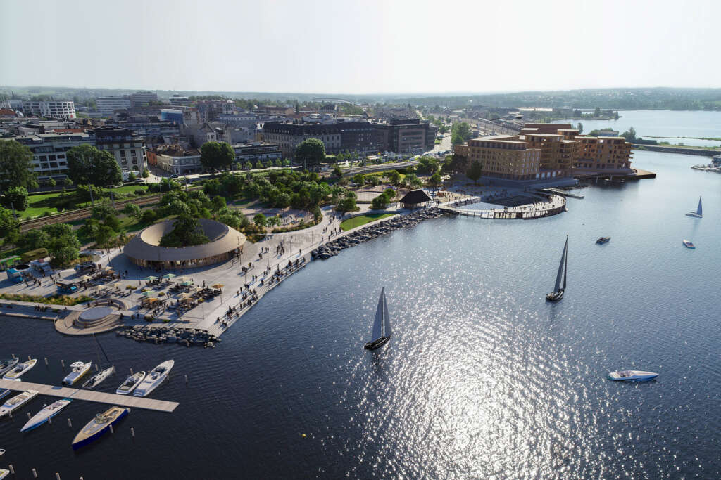 C.F. Møller Architects presents plan for new and vibrant lakefront in the Norwegian city of Hamar