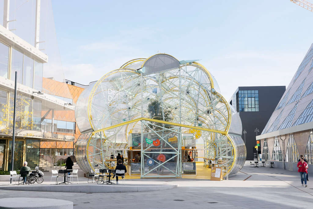 selgascano design transparent ETFE market in the Greenwich Peninsula