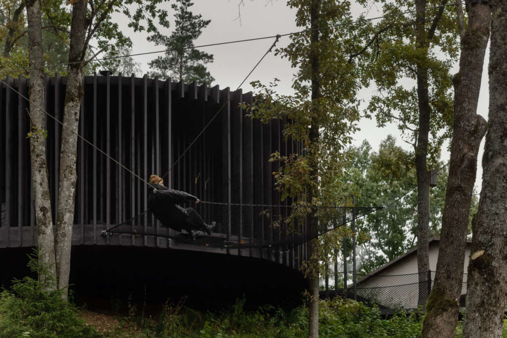 Open AD complete wool-lined sauna at wellness resort in Latvia