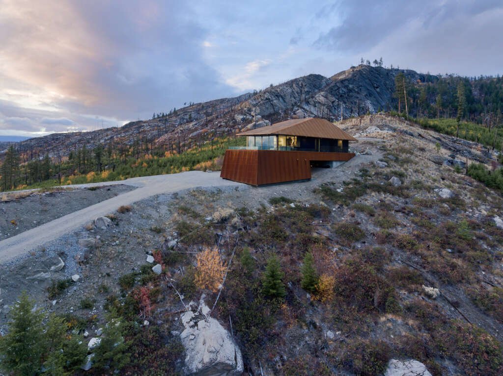 Omar Gandhi Architects complete rugged getaway house designed to resist fire, extreme heat, wind, and snow
