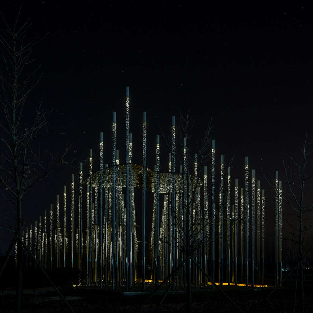 The Dragon Mountain Pavilion recalls a traditional Chinese landscape