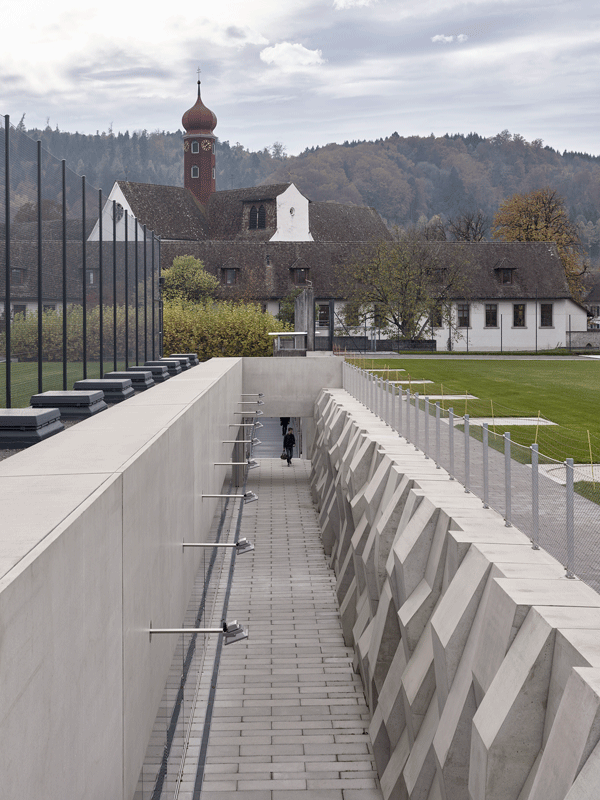 Former Monastery Provides Backdrop for Sunken Sports Hall