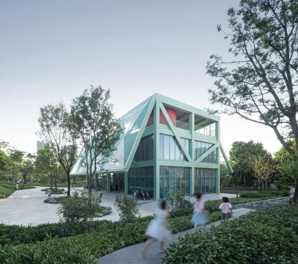 Found-Projects & >Schneider Luescher design green pavilion for a children's park in Shenzhen
