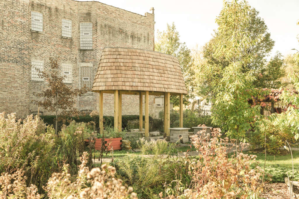 NEW Office design timber pavilion for African Heritage Garden patio in Chicago