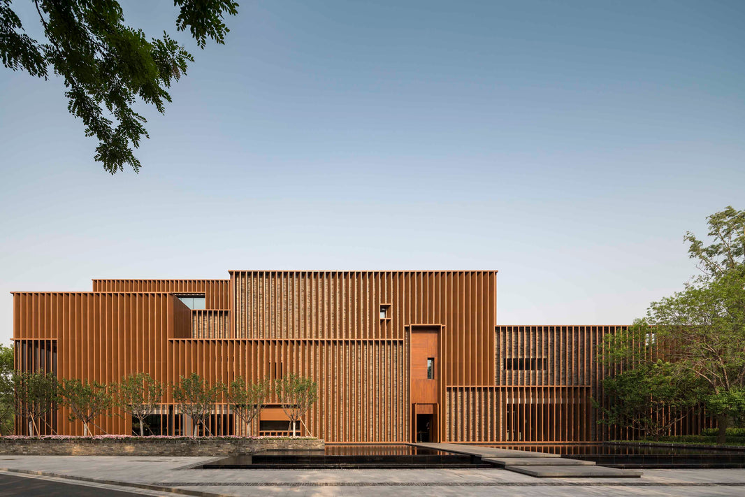 Neri&Hu design shimmering metal and brick cultural center on the outskirts of Beijing