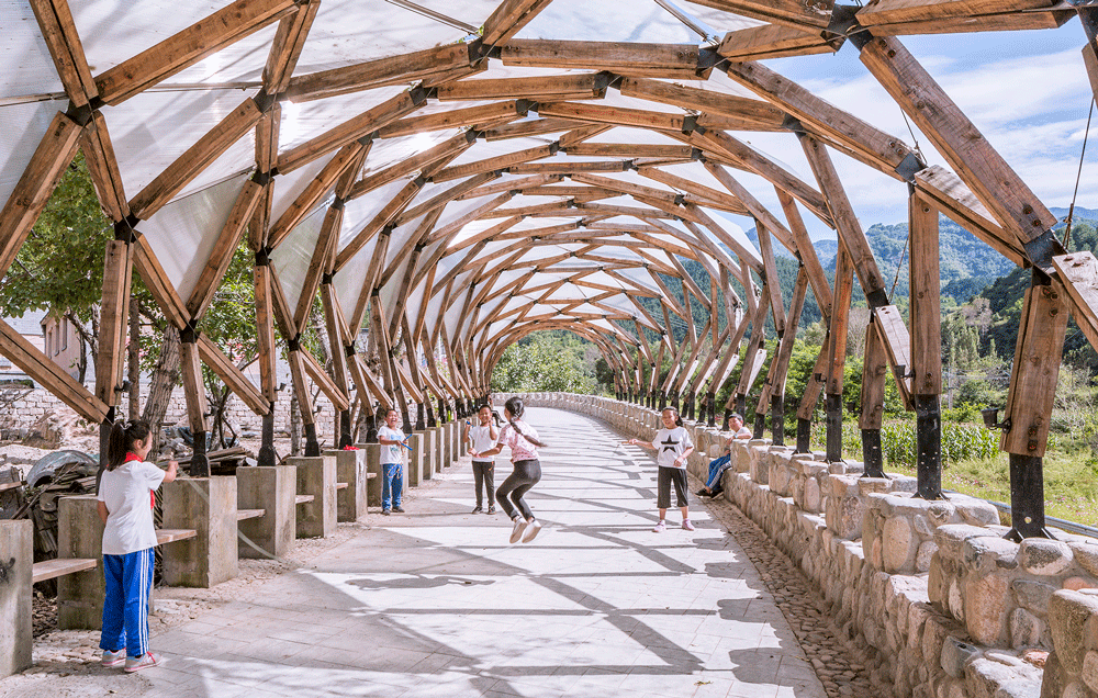 This Pergola is Built out of Reused Wood from Village Homes