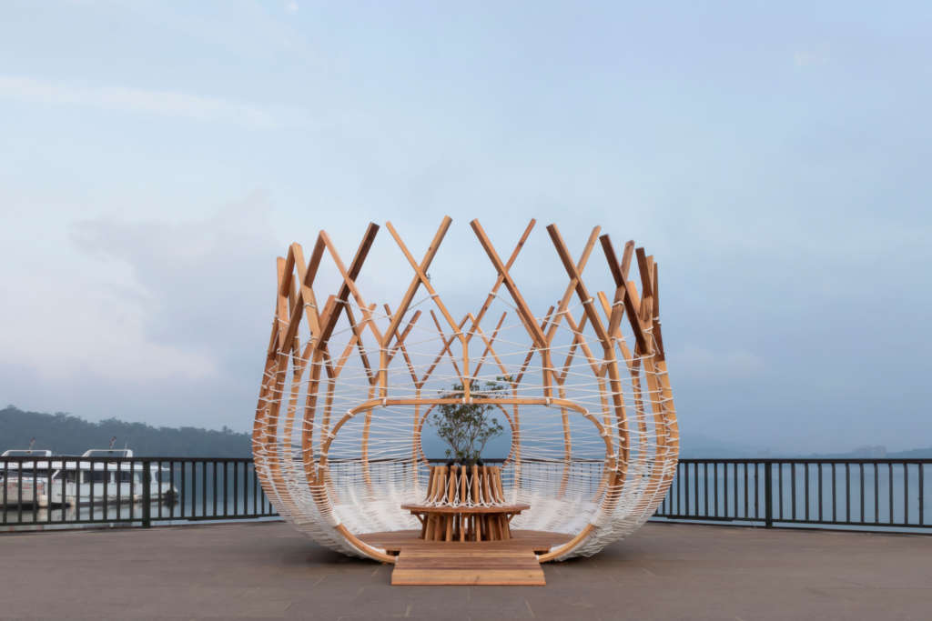 The Nesting Plan sits gracefully on Sun Moon Lake in Taiwan
