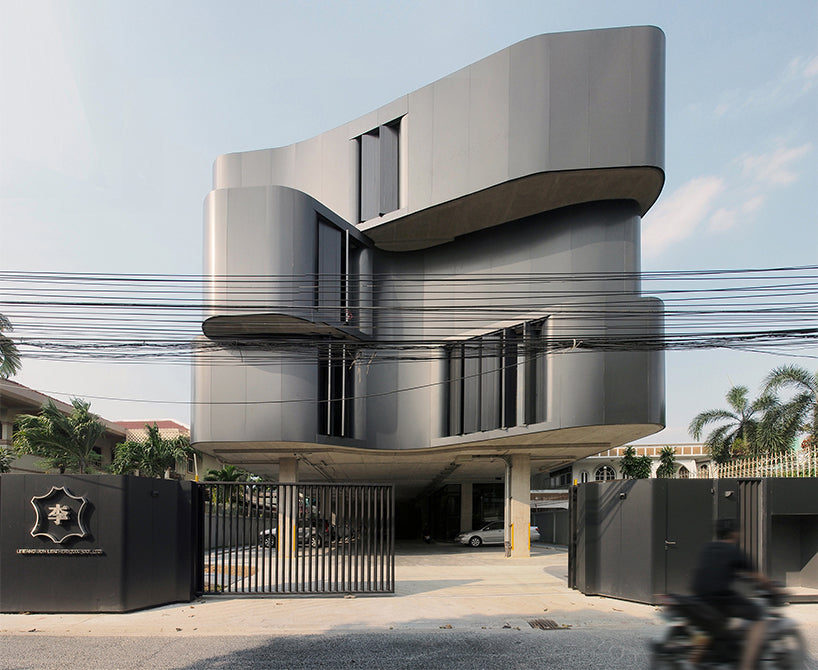 This office for a leather company is inspired by a black belt