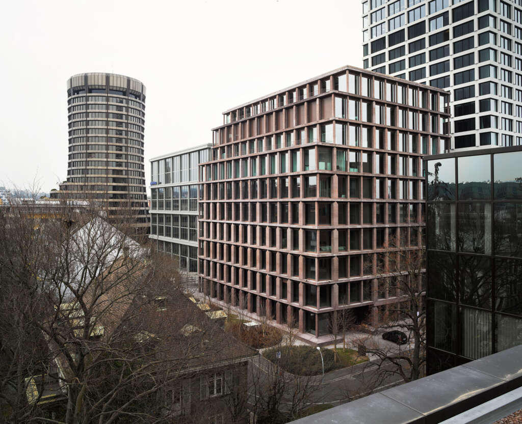 Valerio Olgiati complete office building in Basel with house-shaped concrete columns