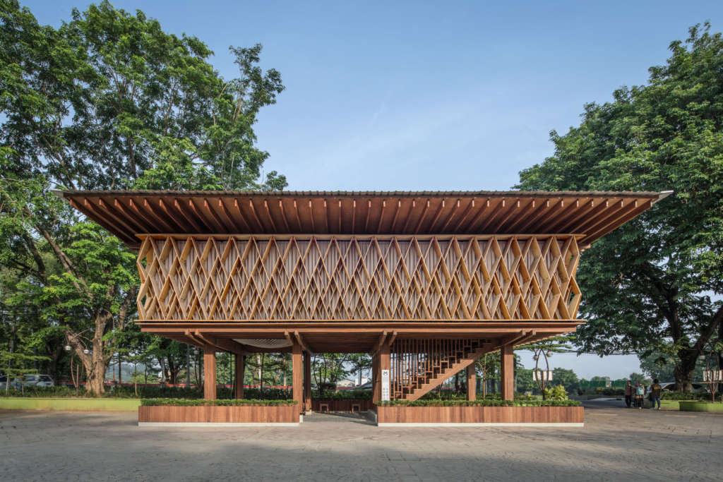 This outdoor library in Indonesia is made entirely out of FSC-certified wood