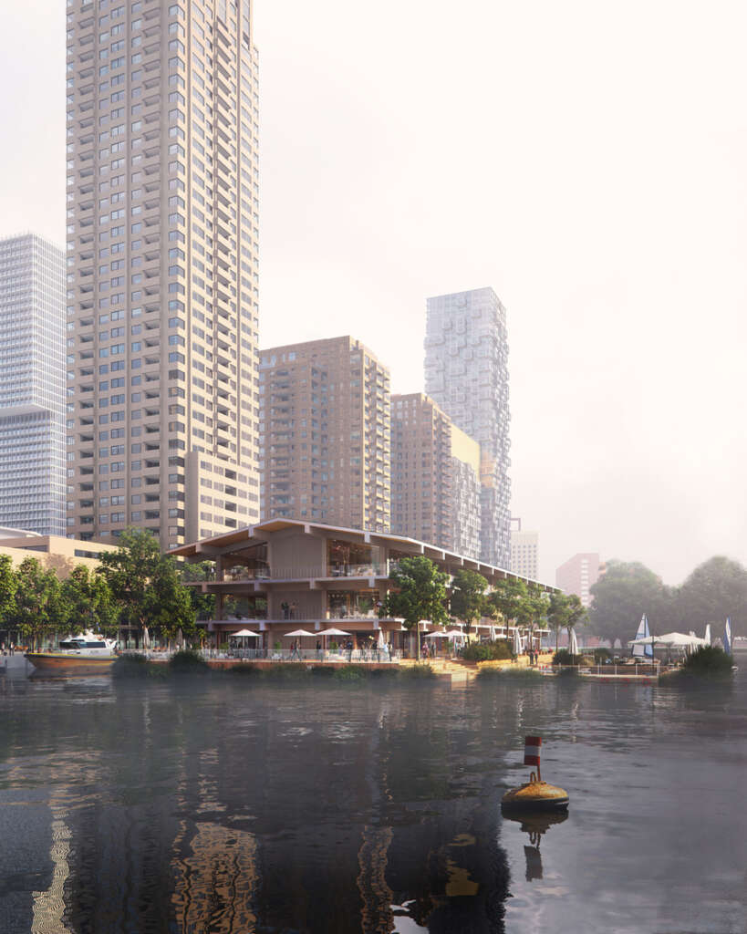Construction on Powerhouse's Floating Office in Rotterdam underway