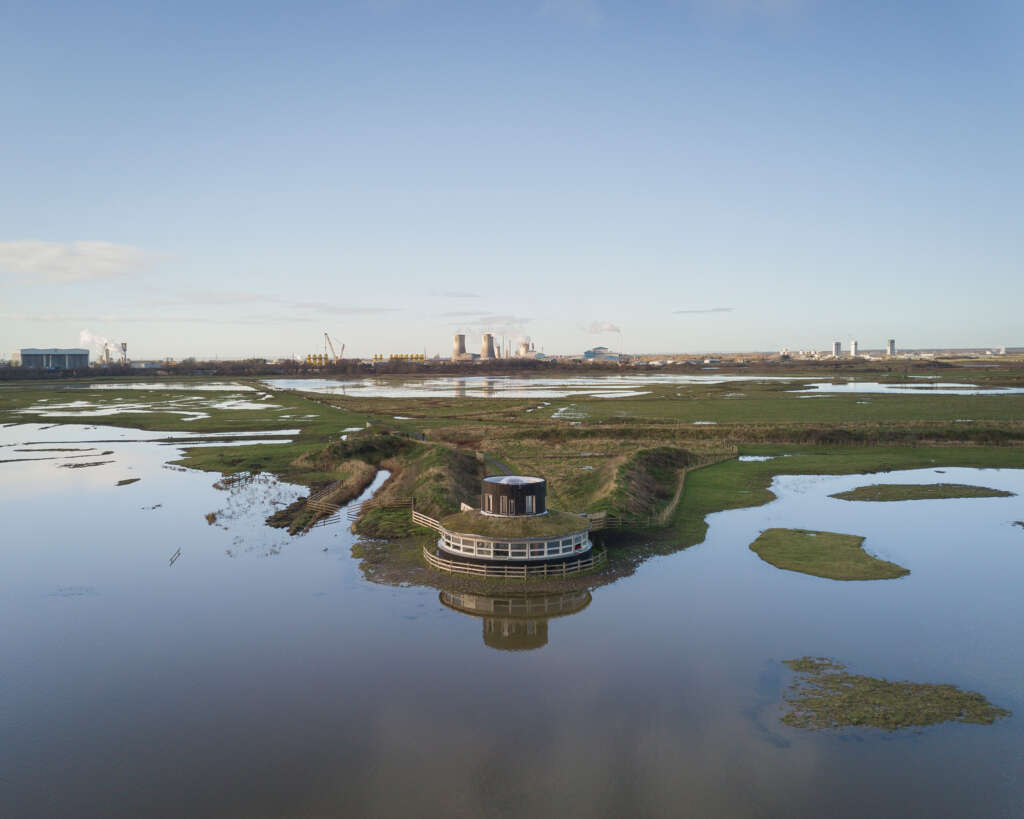 Child Graddon Lewis refurbish dilapidated bird hide at Saltholme Nature Reserve in North-East England