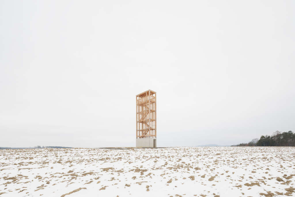 m.aus architects design timber lookout for future Vlachovice Waterworks in the Czech Republic