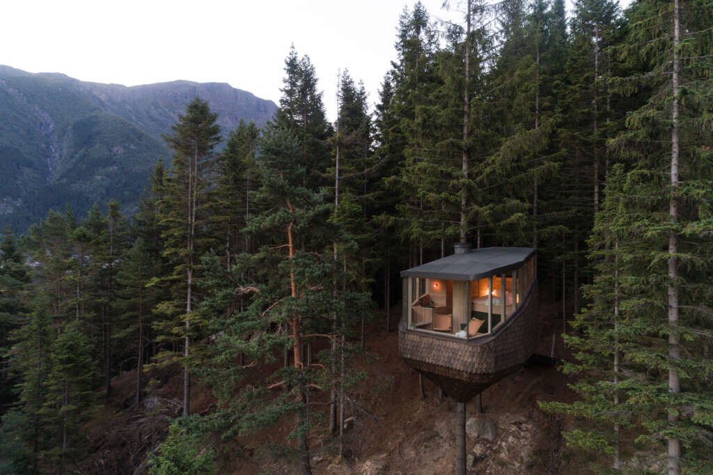 Escape to this treehouse on the edge of a Norwegian fjord