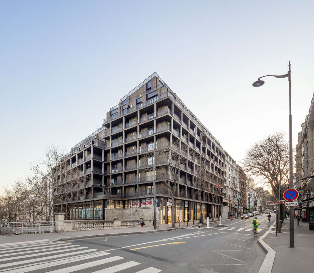 Atelier Architecture Vincent Parreira (AAVP) design timber and concrete housing project in Paris